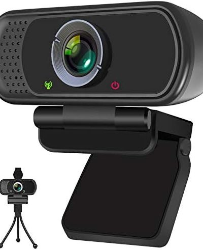 Webcam, HD Webcam 1080P with Privacy Shutter and Tripod Stand, Pro Streaming Web Camera with Microphone, Widescreen USB Computer Camera for PC Mac Laptop Desktop Video Calling Conferencing Recording
