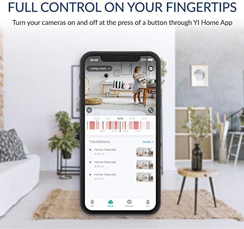 YI 2pc Pan-Tilt Dome Security Camera, 360 Degree 2.4G Smart Indoor Pet Dog Cat Cam with Night Vision, 2-Way Audio, Motion Detection, Phone APP, Compatible with Alexa and Google Assistant - Image 6
